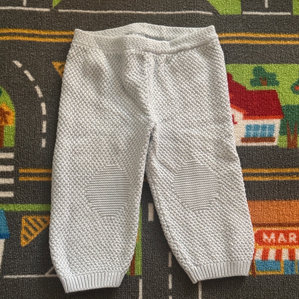 Textured White Baby Pants